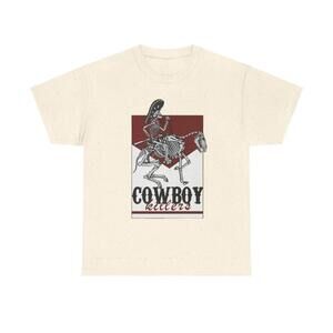 Skeleton Cowboy Killers Graphic Tee, Retro Western T-Shirt